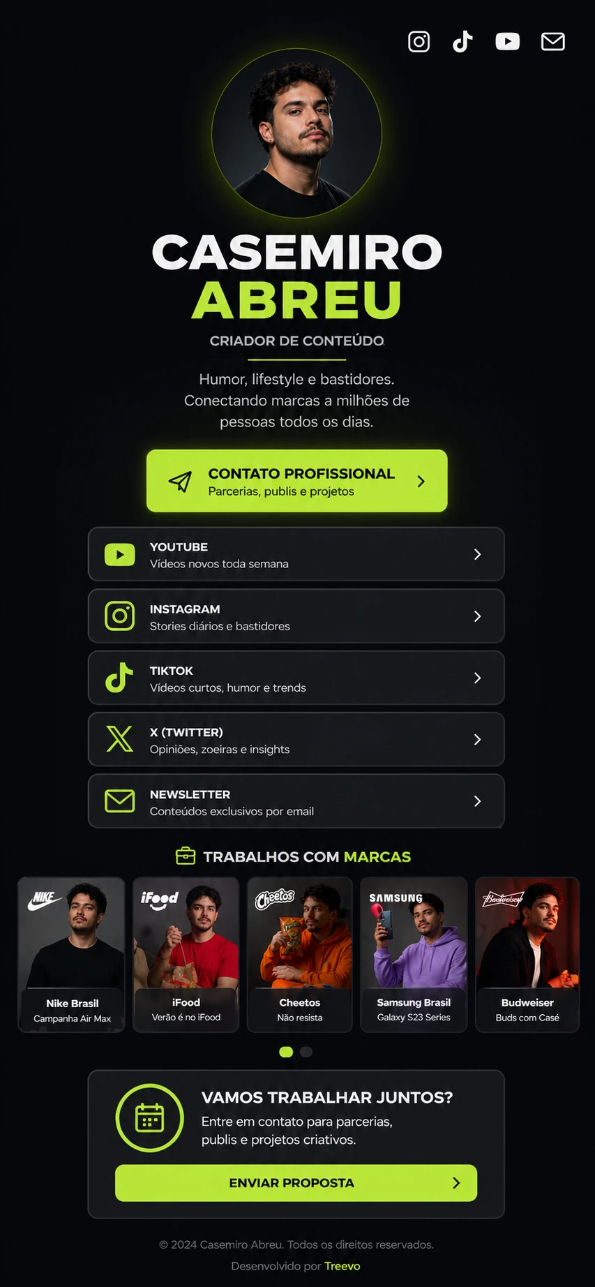 Exemplo de mini-site Treevo: Casemiro Abreu